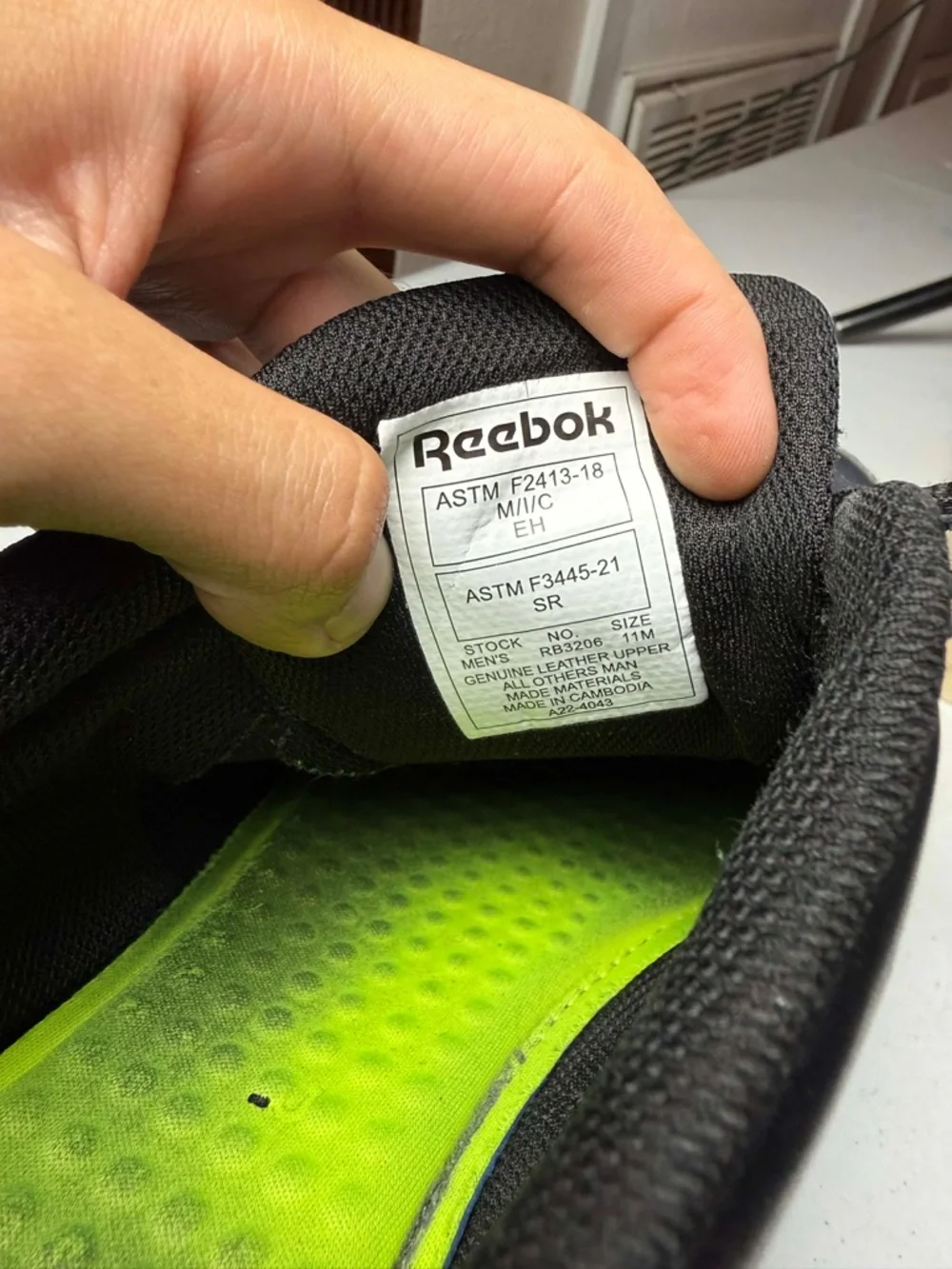 REEBOK SUBLITE CUSHION WORK MEN'S Sz 11 ATHLETIC WORK SHOE BLACK BOOTS Steal toe